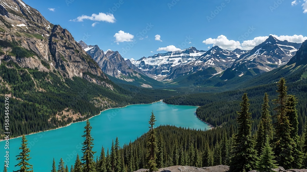 Image capturing the beauty of a crystal-clear mountain lake Image capturing the beauty of a crystal-clear mountain lake