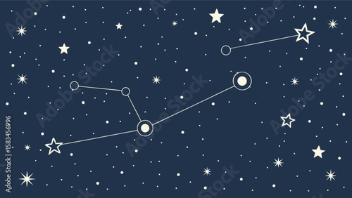 Constellation vector art starry night sky background astronomy space galaxy stars celestial graphic design