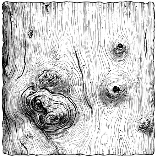 Rustic wooden background, engraved wood grain texture, old engraving style, black sketch effect, vintage hand-drawn pattern, antique surface, detailed etching, print design, vector illustration.
