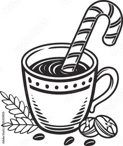 Hot brown espresso beverage, tea, or milky coffee in a cup with steam, perfect for a cafe breakfast