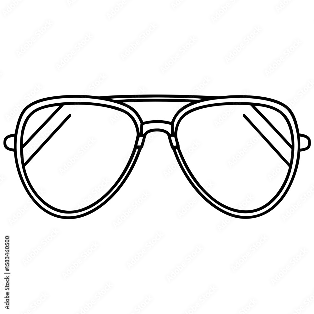 Fototapeta premium Aviator Sunglasses line art vector