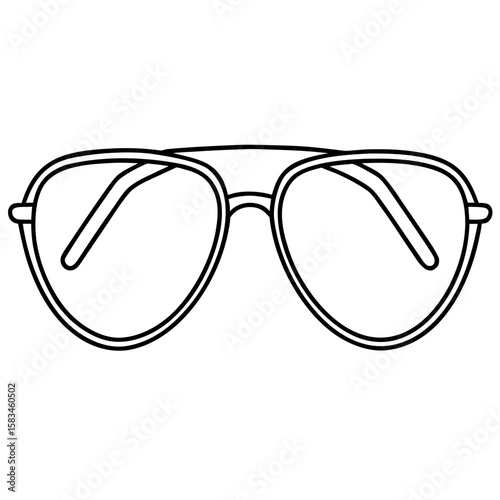 Aviator Sunglasses line art vector