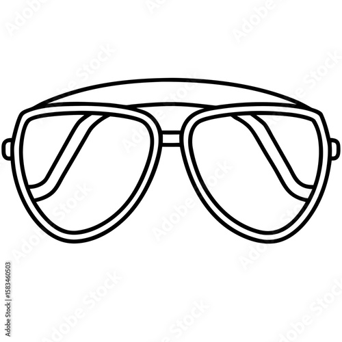 Aviator Sunglasses line art vector