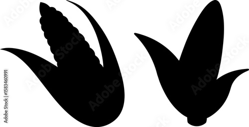 Corn vector art, corn cob art, fresh corn vector art design, Vector of modern black corn cob art, black corn isolated