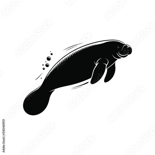 Manatee vector silhouette