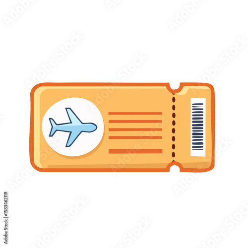 Airline Ticket Icon Isolated on a Transparent Background