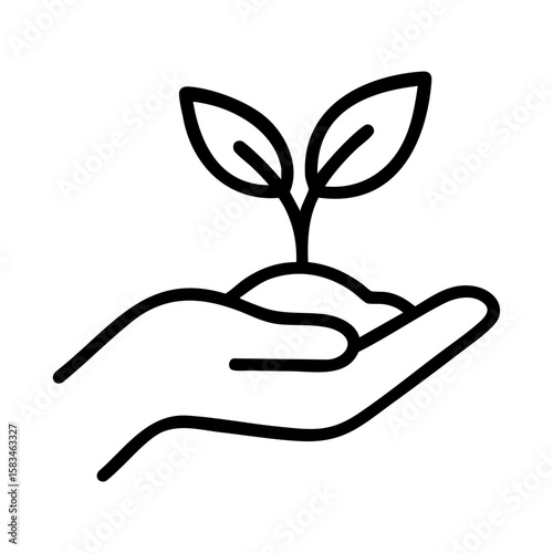 Eco-friendly hand holding sprouting plant symbolizing growth, sustainability and environmental care