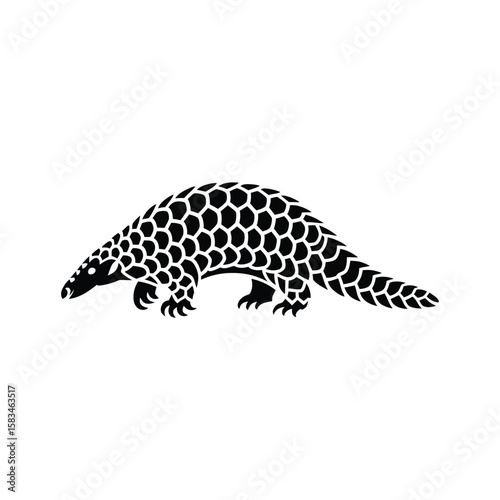pangolin scales vector silhouette