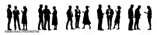 Silhouettes of People Conversing