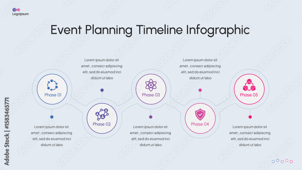 Fototapeta premium Modern Timeline & Step Infographic