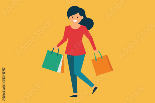 girl with shopping bags