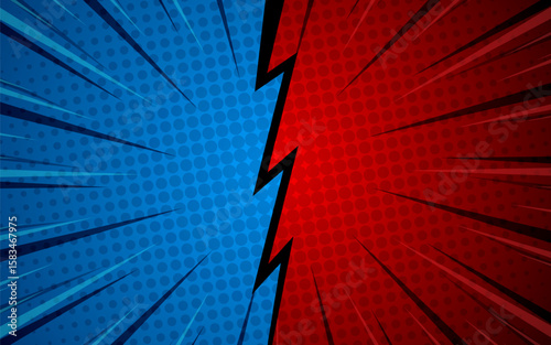 Comic versus pop art fight background. vector illustration.