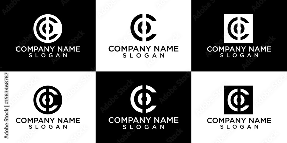 creative letter C logo icon set. creative letter C logo icon set.