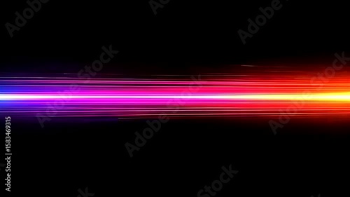 Colorful light streaks on black background