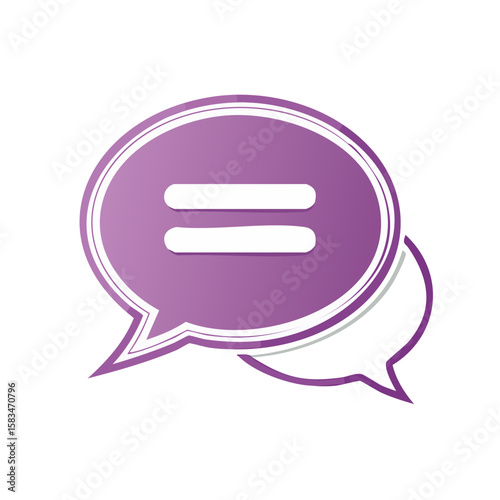 Chat Bubbles Illustration with Equals Sign for Communication, Agreement, and Understanding