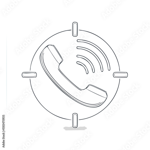 Telephone receiver icon design illustration contact call center communication support