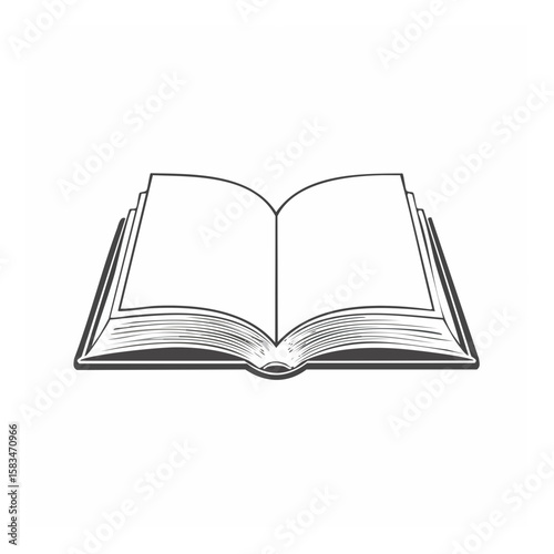 Open book illustration reading writing education library information pages paper knowledge