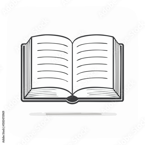 Open book illustration classic design learning literature education school reading information story cover pages textbook knowledge