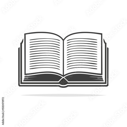 Open book illustration knowledge learning reading education school library text literature paper page study reading