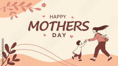 A joyful scene depicting a mother and child celebrating Mother's Day with love and laughter.