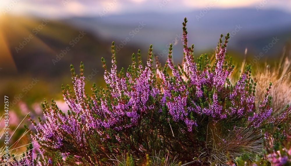 Fototapeta premium heather cuphea hyssopifolia plant with purple flowers