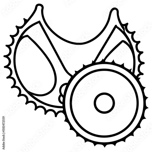 Bra Chain Ring line art