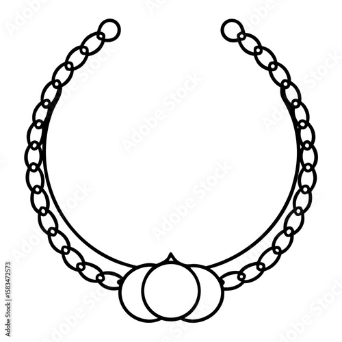 Bra Chain Ring line art