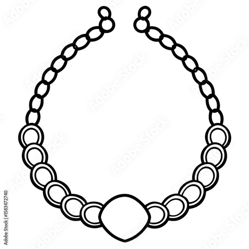 Bra Chain Ring line art