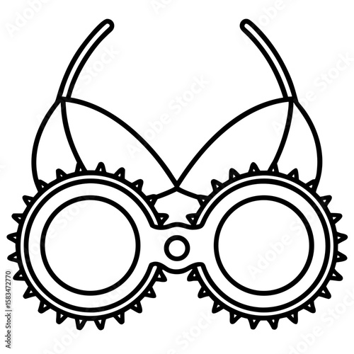 Bra Chain Ring line art