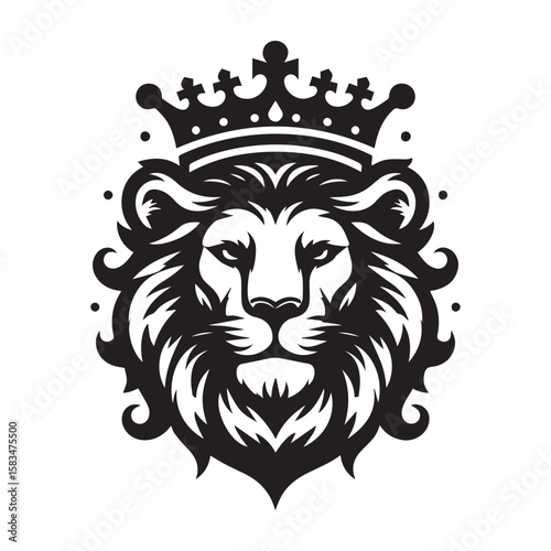 vector logo of a lion wearing a crown