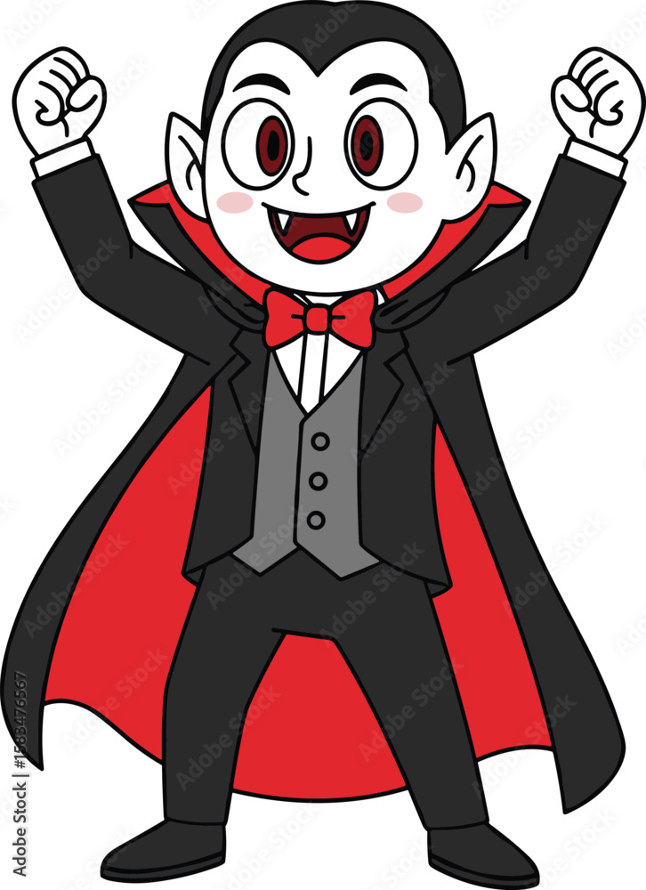 Cute cartoon vampire boy with red cape – Halloween character illustration for kids, fun and spooky costume design, vampire clipart Cute cartoon vampire boy with red cape – Halloween character illustration for kids, fun and spooky costume design, vampire clipart