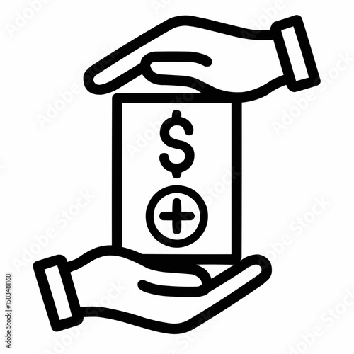Hands passing medical costs. Alternative coverage