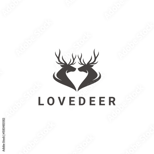 deer logo design template vector