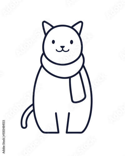 Cat wearing scarf