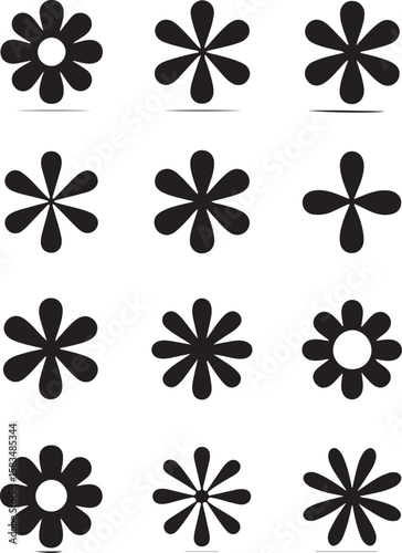 Minimalist floral pattern set, perfect for enhancing your design project, vector flower elements for branding or a background design with nature.  