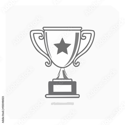 Stylized trophy with star achievement reward victory celebration graphic