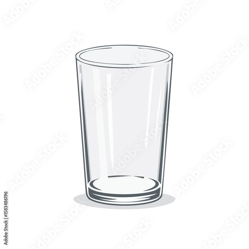 Isolated Clear Drinking Glass Illustration Empty Simple Style Kitchenware Reusable Tableware