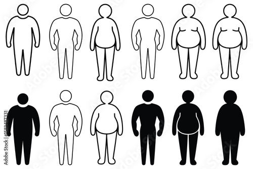 Human body types comparison human figures weight comparison