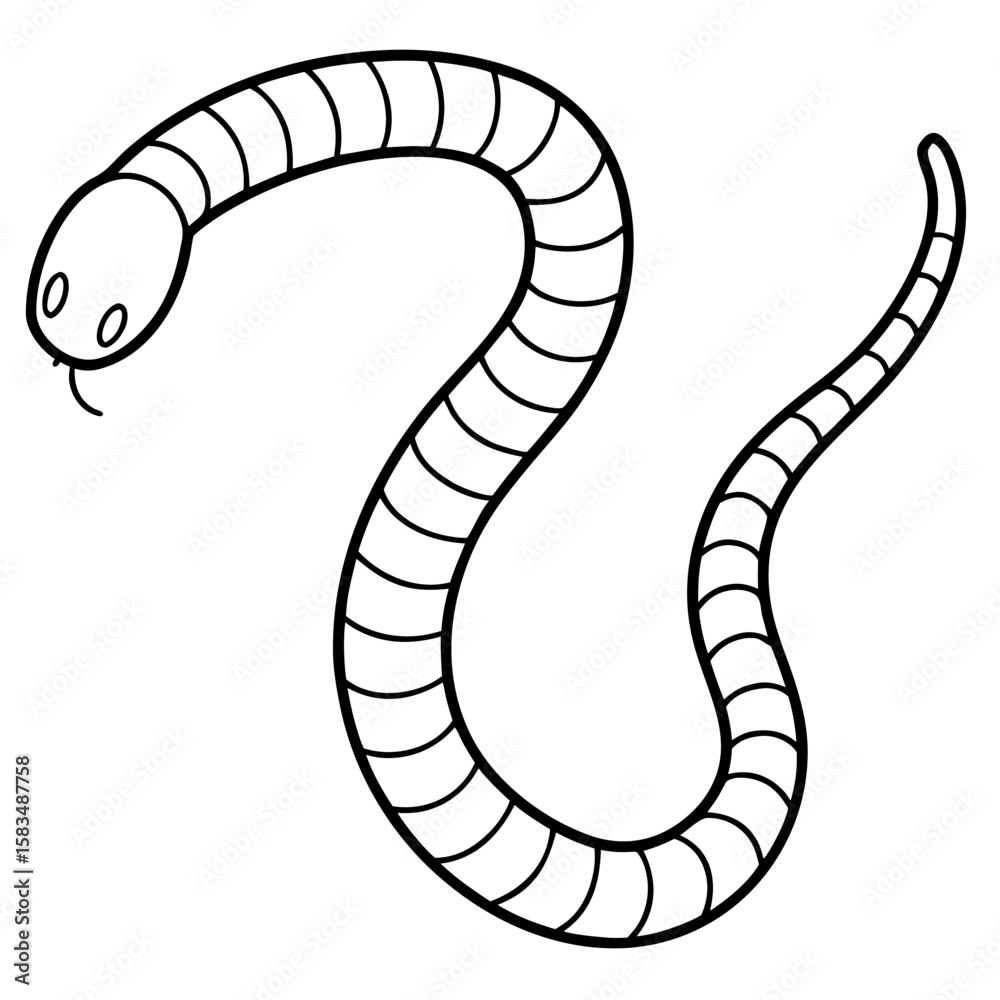 Fototapeta premium Earthworm line art vector