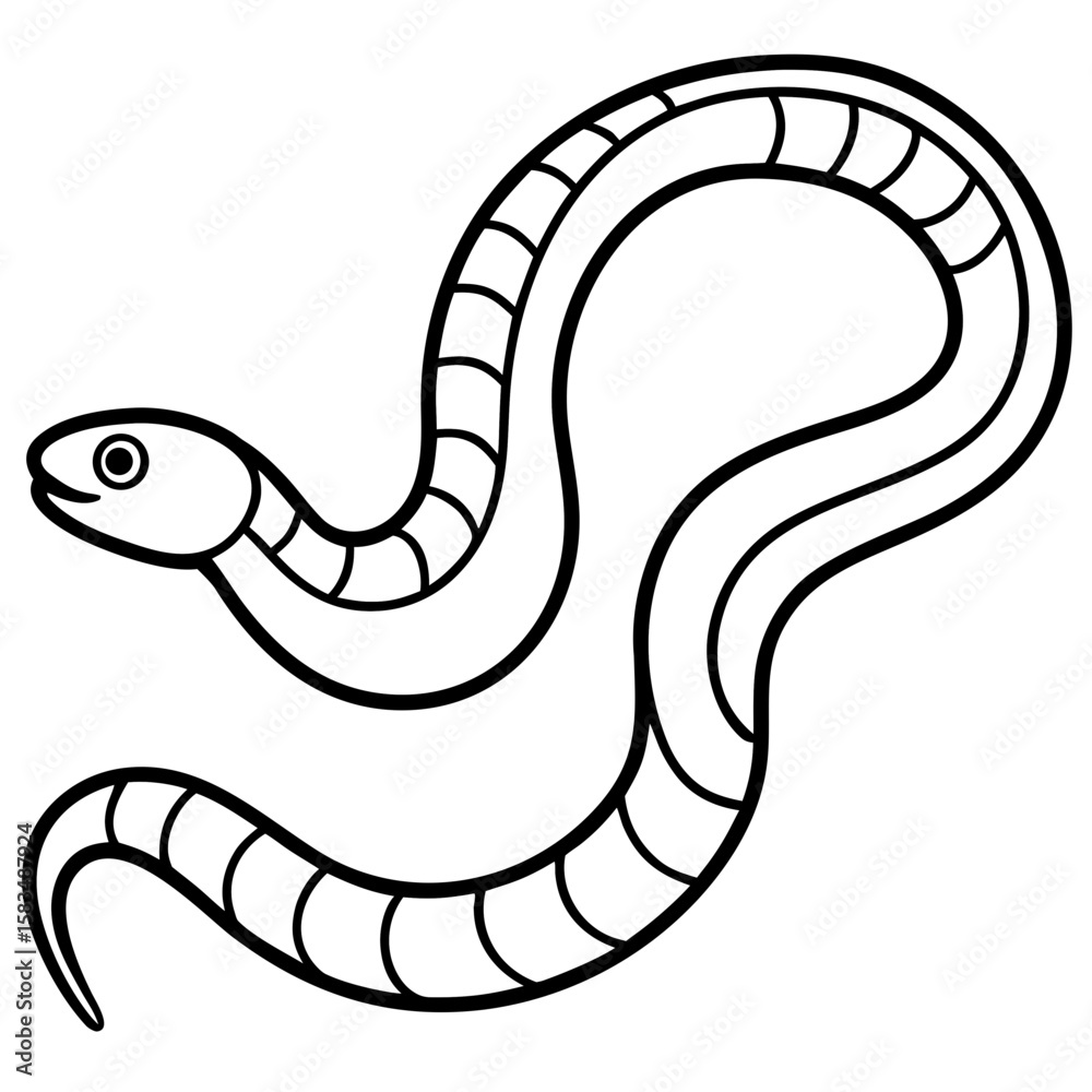 Fototapeta premium Earthworm line art vector