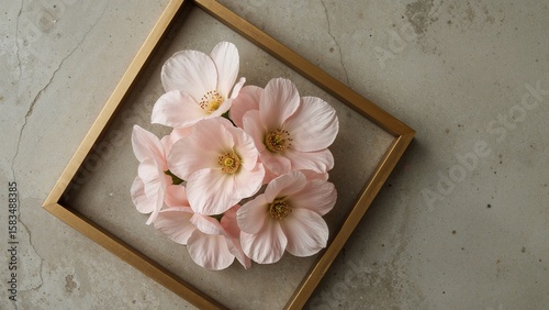 Bright pink eustoma blooms surrounding a textured cement backdrop