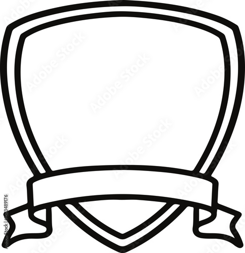 Badge template with ribbon. Ideal for creating custom logos, badges, product labels, achievement awards, or certificate templates, emblems, stamps, logos, free space for text