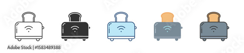 Toaster Icon Set Multiple Style Collection