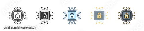 Encryption Icon Set Multiple Style Collection