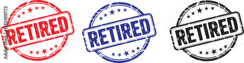 Retired stamp text vector