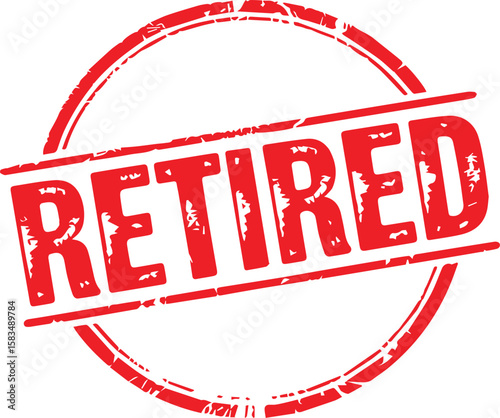 Retired stamp text vector