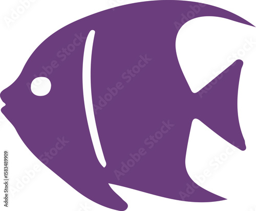 Tropical Fish Silhouette – Vector Icon of Marine Life

