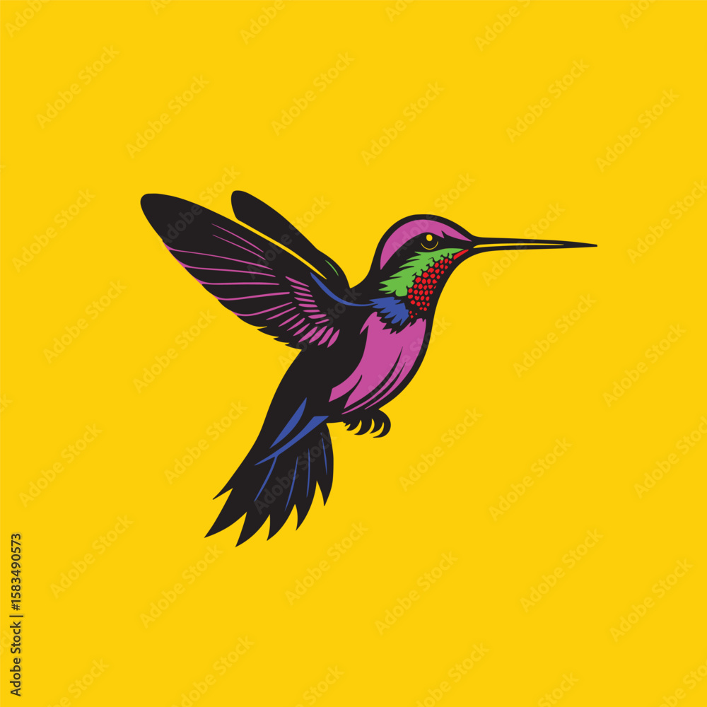 Obraz premium Minimalist Hummingbird Icon 