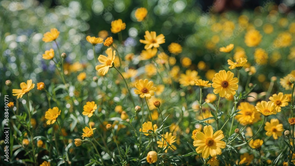 Fototapeta premium Garden aroma of blooming yellow flowers