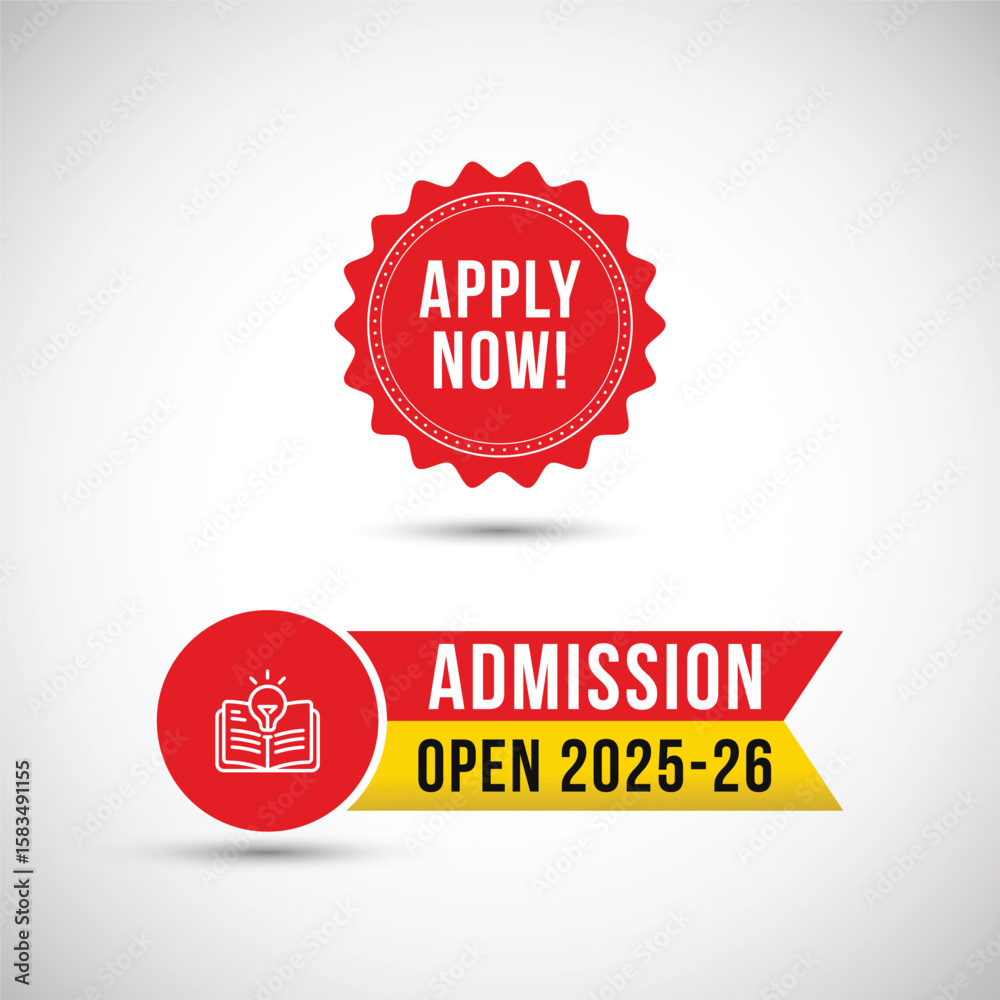 Obraz premium Apply Now and Admission Open Red Yellow
